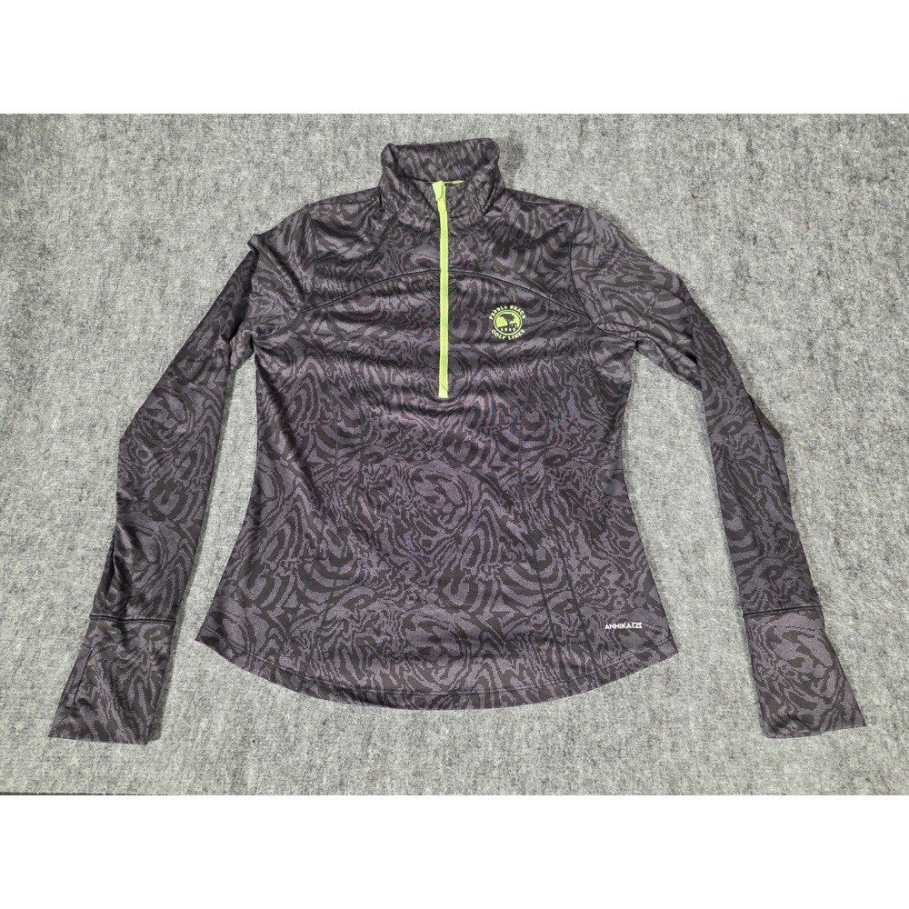 Womens Pullover Pebble Beach Quarter Zip M Black Sun Shirt Annika Cutter Buck